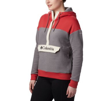 Dámské Mikiny Columbia Exploration Fleece Anorak Šedé Červené GEYIFS412